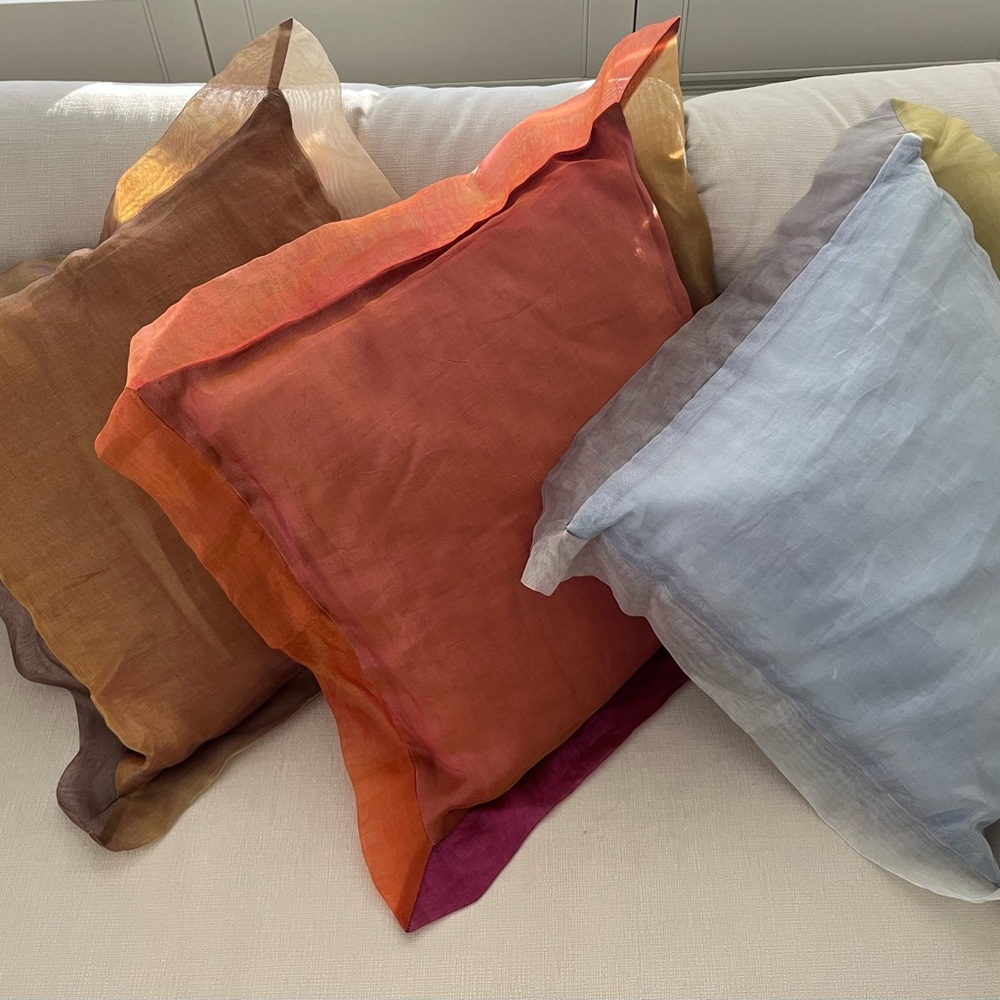 Set of Three Sheer Throw Pillows